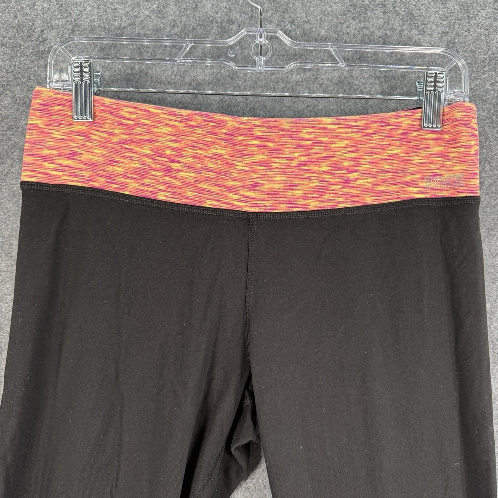Victorias Secret Pink Yoga‎ Leggings Womens M Black Orange Spell Out Full Length - Picture 2 of 10